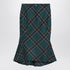 Alexander McQueen Flared Midi Wool Tartan Skirt in Blue