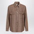 Saint Laurent Overshirt in Beige, Brown and Black Houndstooth Wool Beige