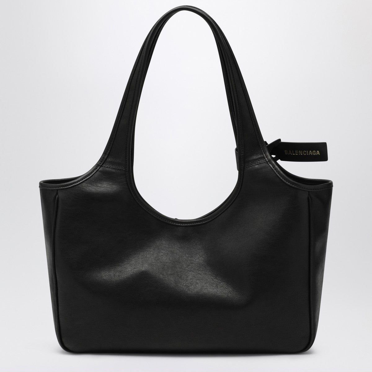 Balenciaga Laundrette East-West Black Leather Tote Bag Black
