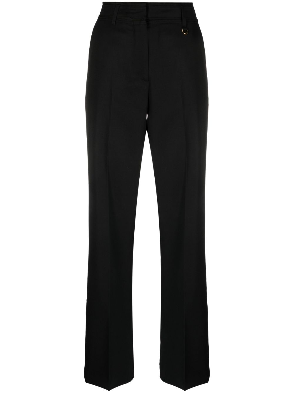 JACQUEMUS Ficelle High-Waist Straight-Leg Virgin Wool Trousers Black Black