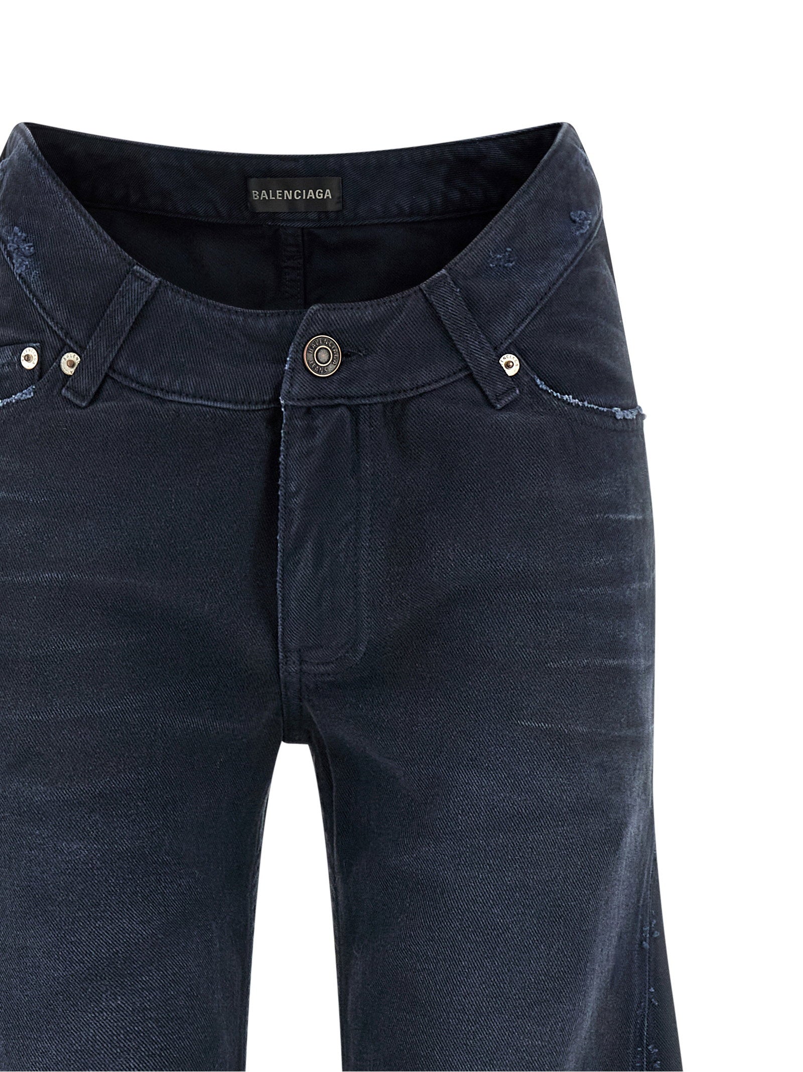 Balenciaga Curved Waist Jeans Blue