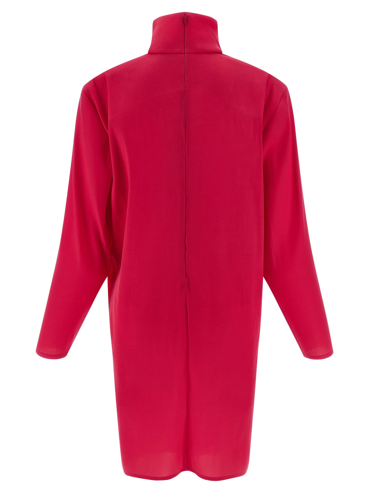 Saint Laurent Structured Shoulder Dress Fuchsia