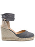 Castaner Carina Glittery Wedge Espadrilles Dark Grey