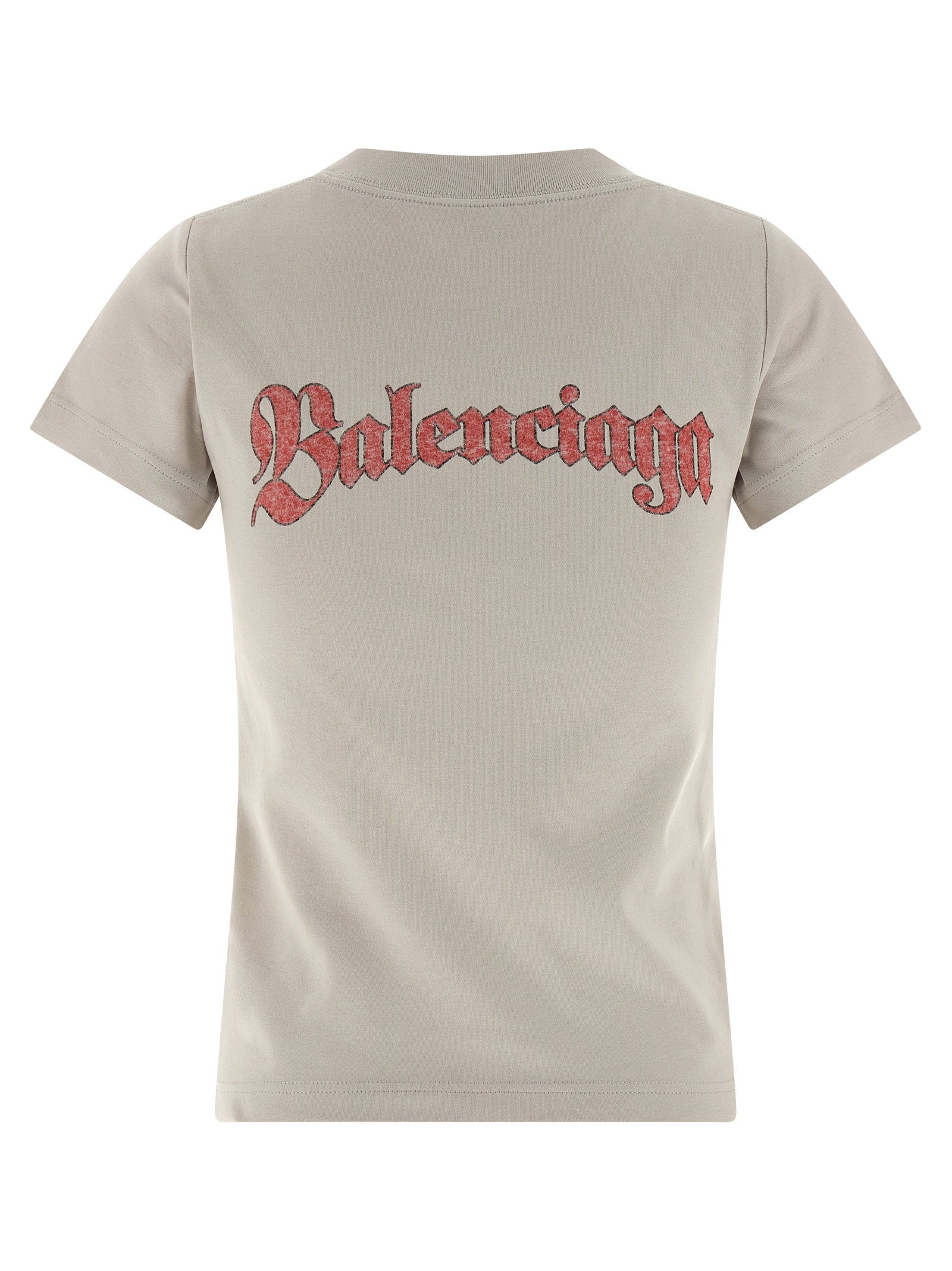 Balenciaga Logo Print T-shirt Gray