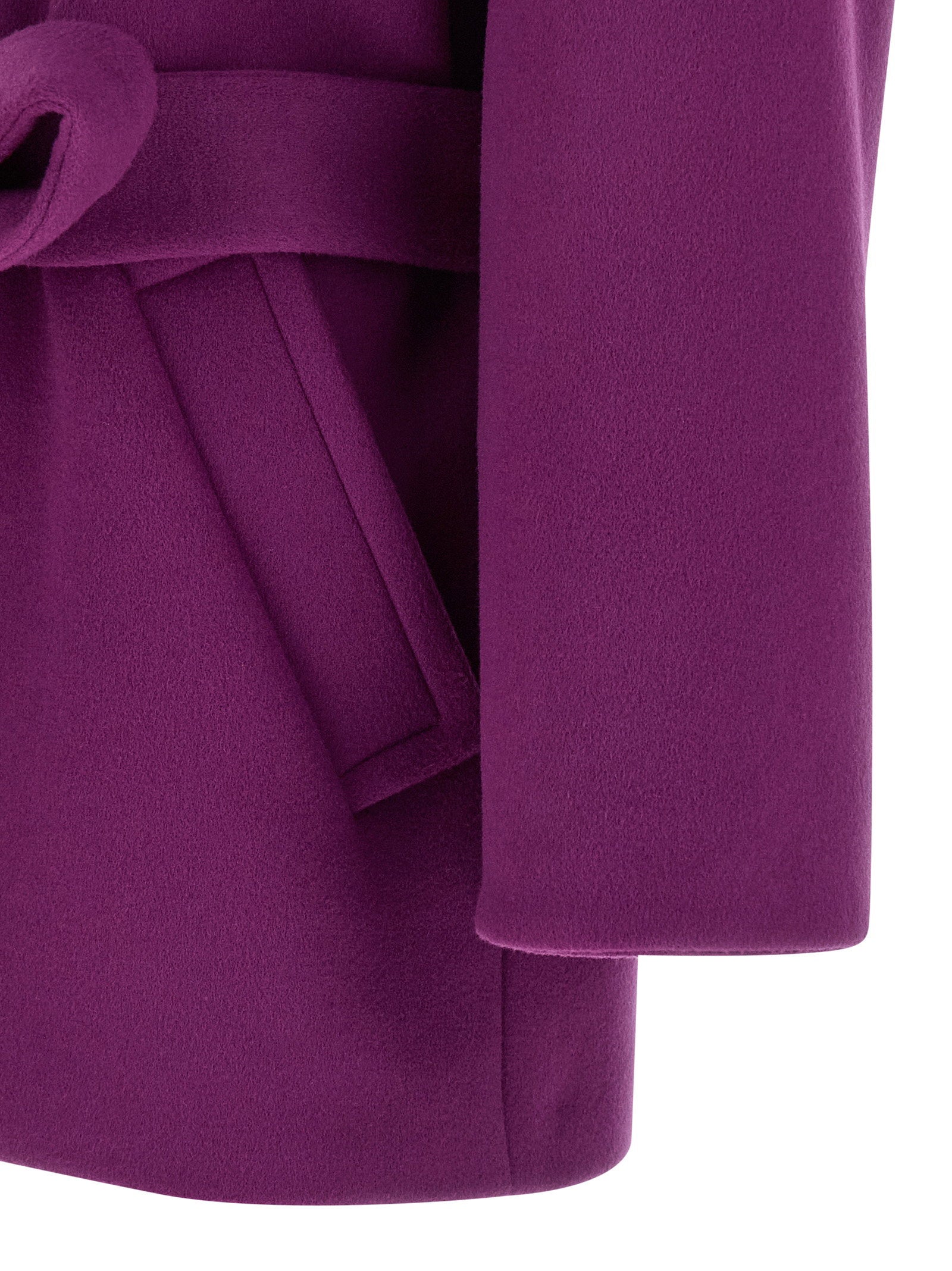 Saint Laurent Double-face Wool Coat Purple