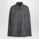 Balenciaga Grey Wool Tartan Shirt Jacket with Side Pockets grey