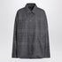 Balenciaga Grey Wool Tartan Shirt Jacket with Side Pockets grey