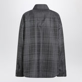 Balenciaga Grey Wool Tartan Shirt Jacket with Side Pockets grey