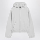 Balenciaga Back Regular Fit Zip Hoodie in Off-White and Candy Pink White