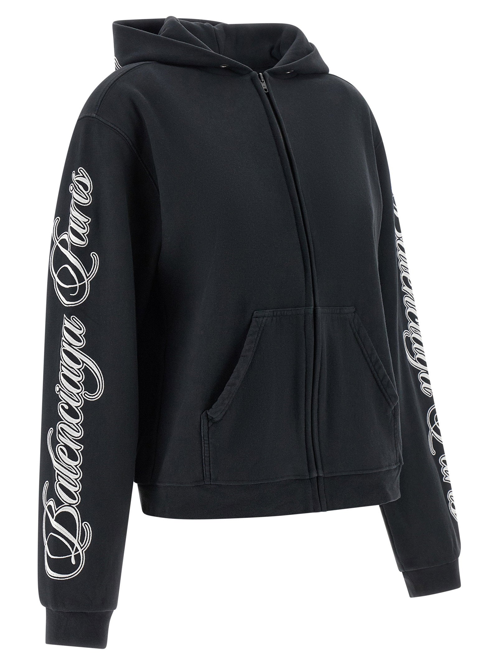 Balenciaga Cursive Hoodie Black