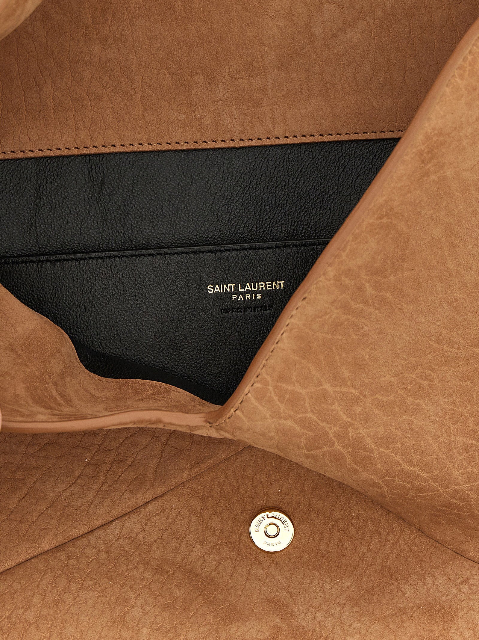 Saint Laurent Envelope Maxi Clutch Brown