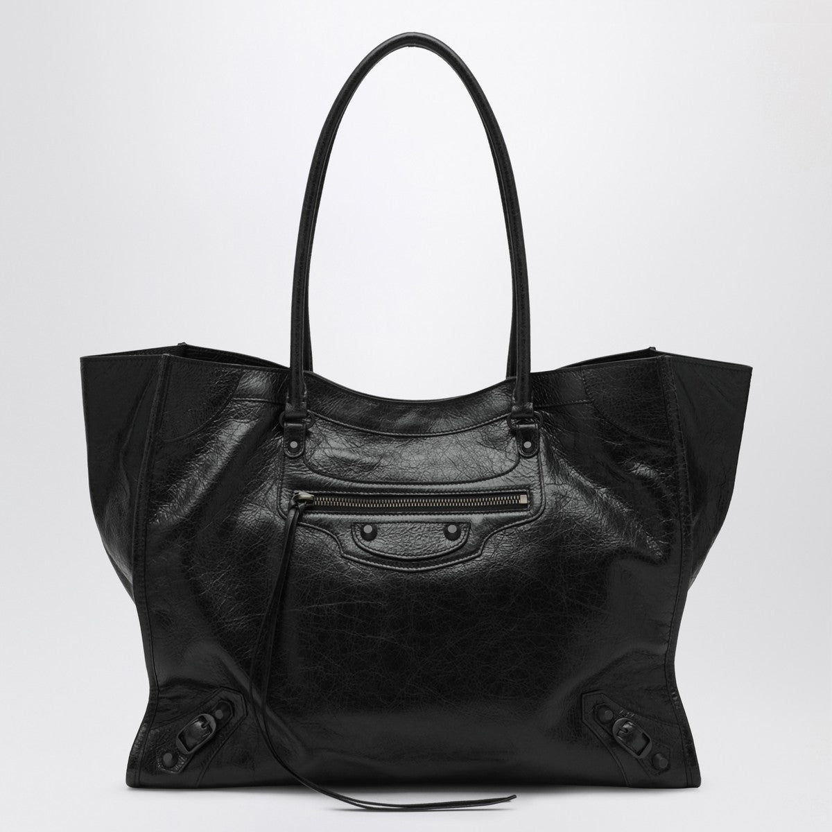 Balenciaga Medium Le City Tote Bag in Black Leather