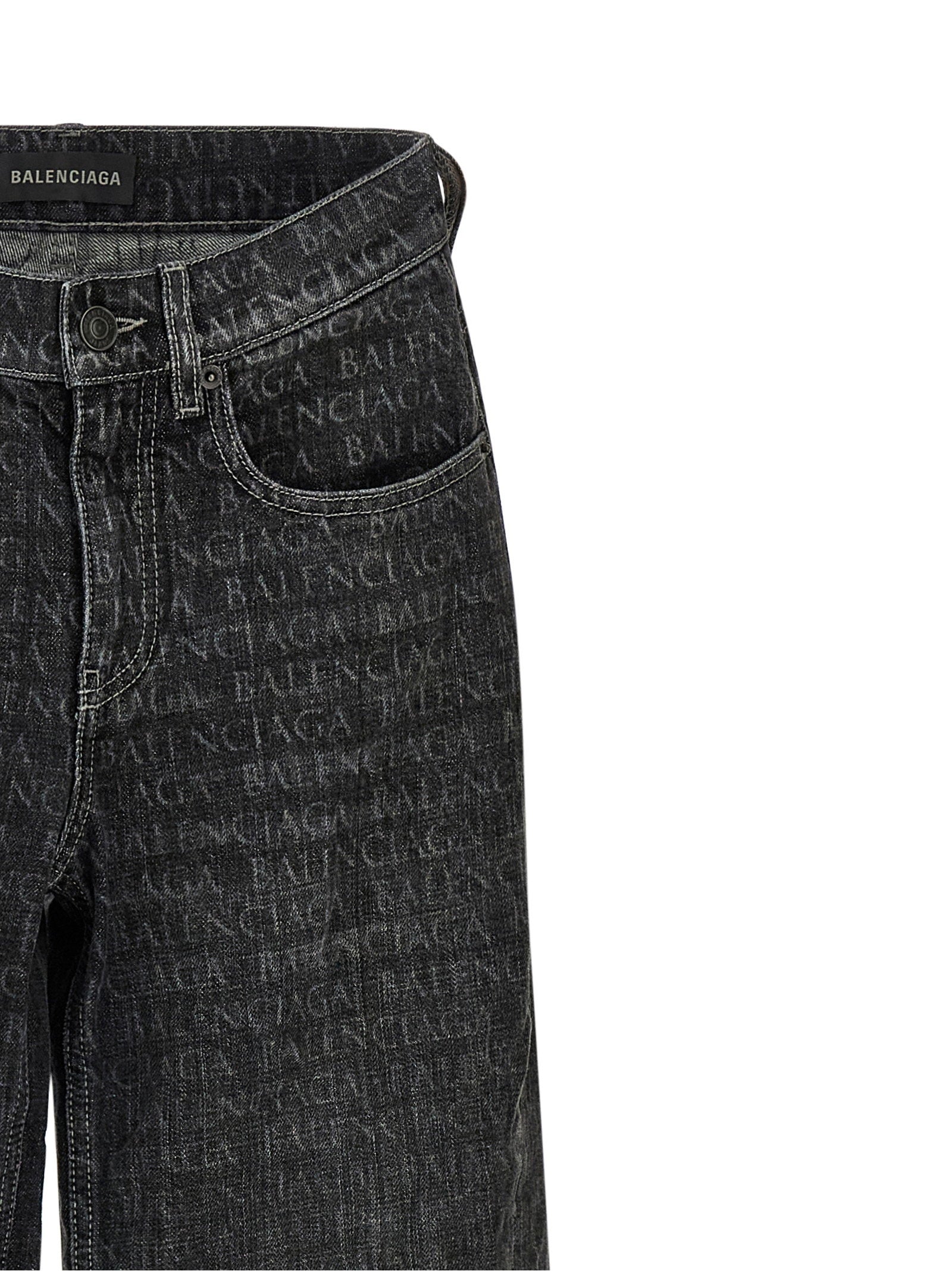 Balenciaga Wide Leg Jeans Black
