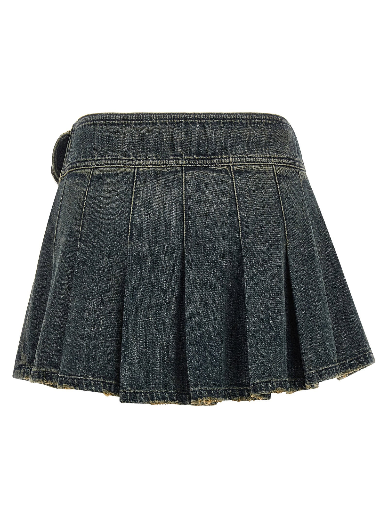 Balenciaga Buckle Pleated Skirt Blue