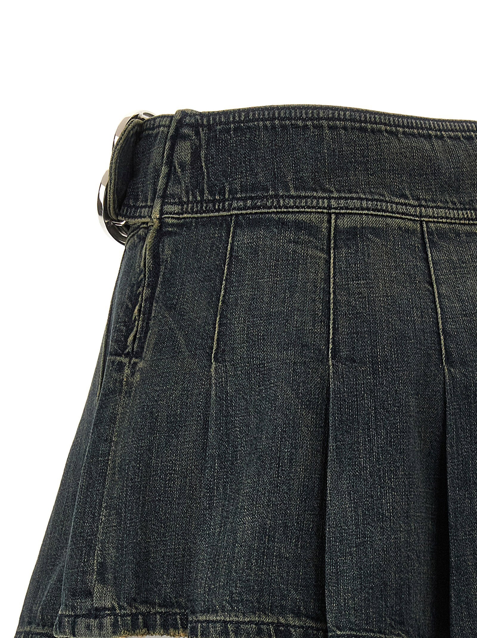 Balenciaga Buckle Pleated Skirt Blue