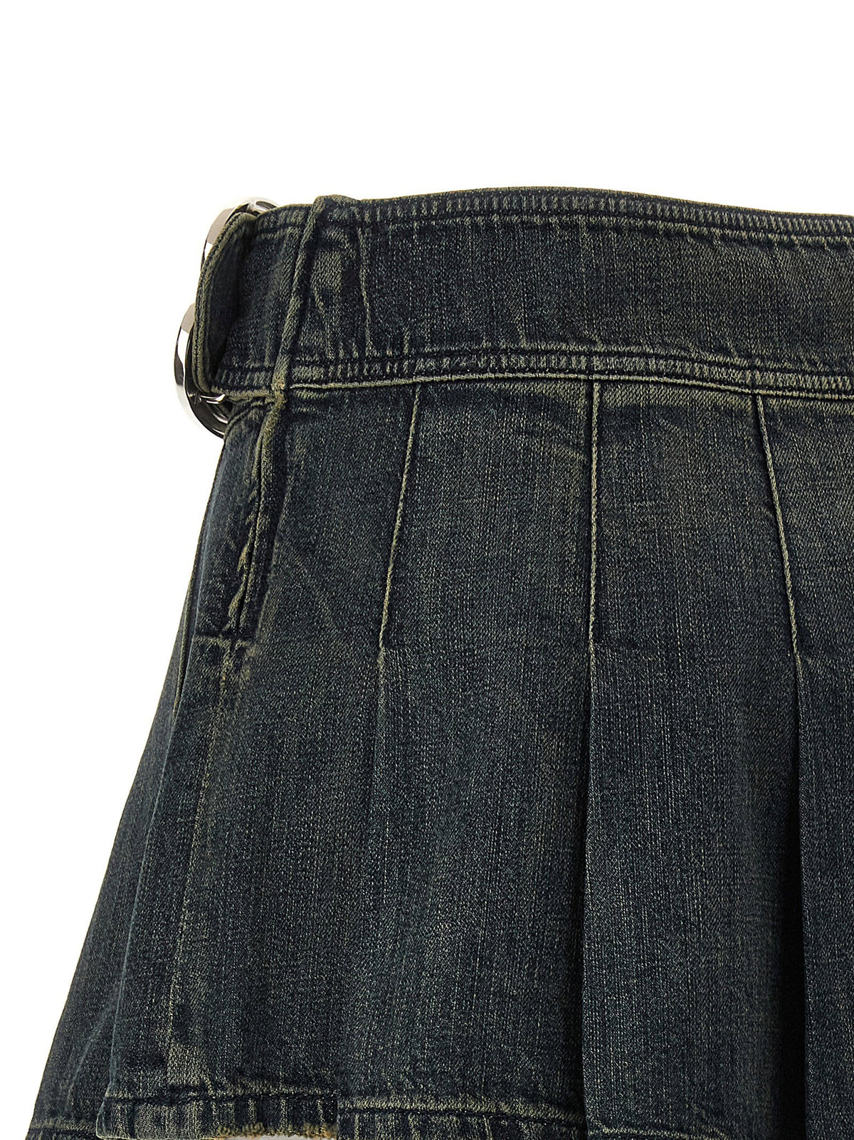 Balenciaga Buckle Pleated Skirt Blue