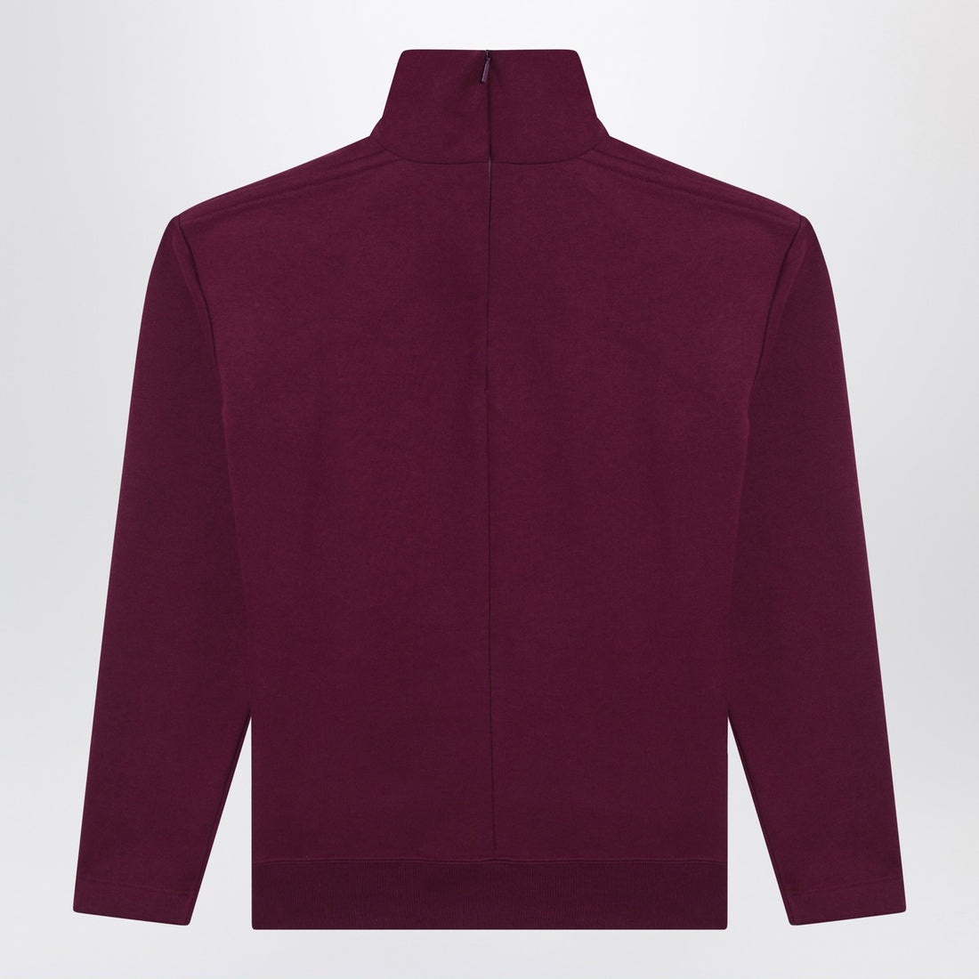 Saint Laurent Boxy High-Neck Purple Wool Sweater with Oversized Shoulders Purple