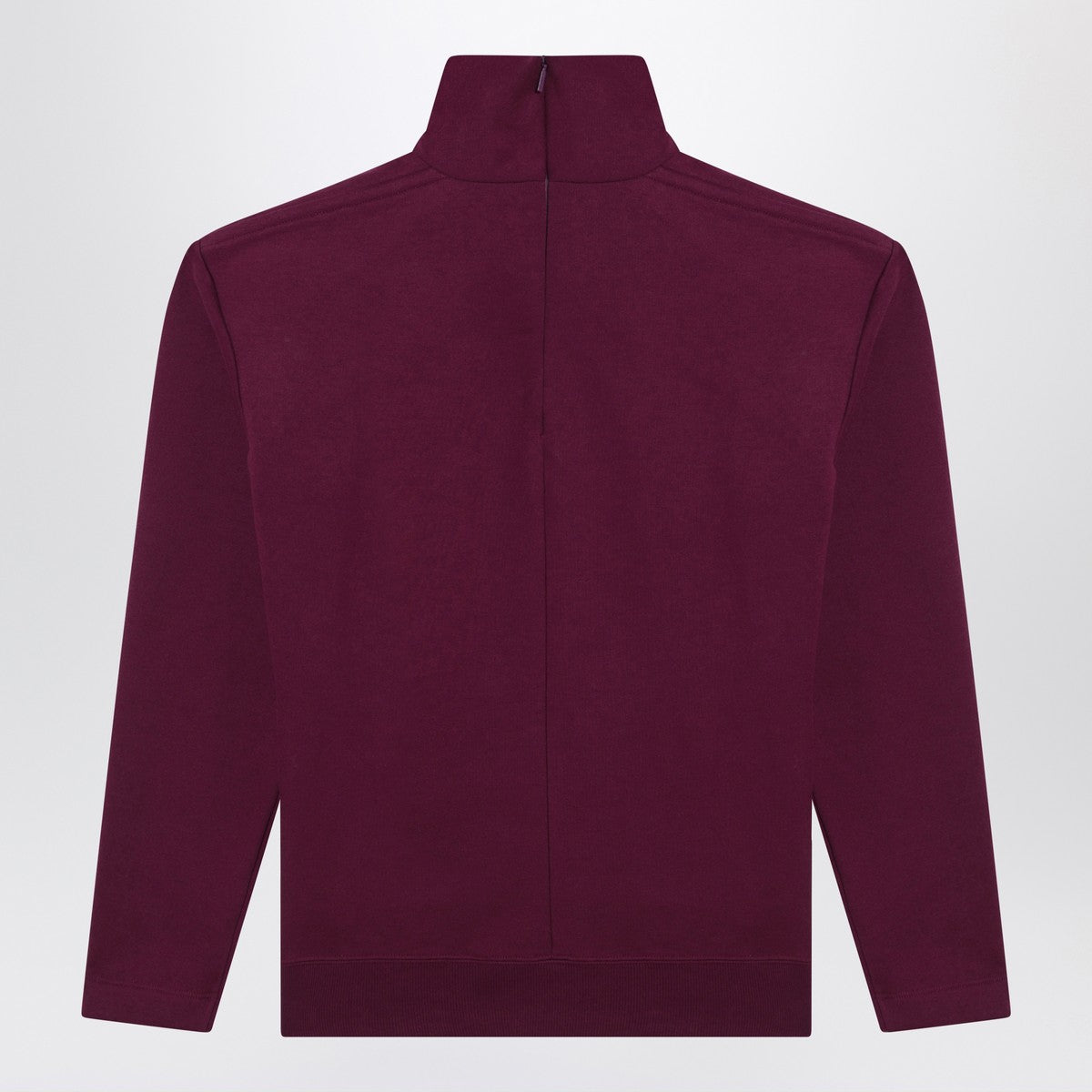 Saint Laurent Boxy High-Neck Purple Wool Sweater with Oversized Shoulders Purple