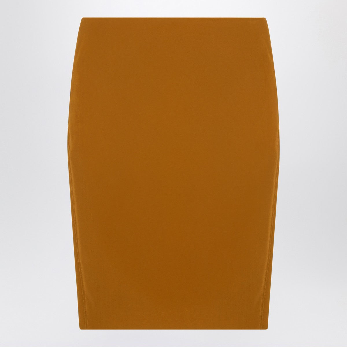 Saint Laurent Ochre Yellow Satin Pencil Skirt Orange