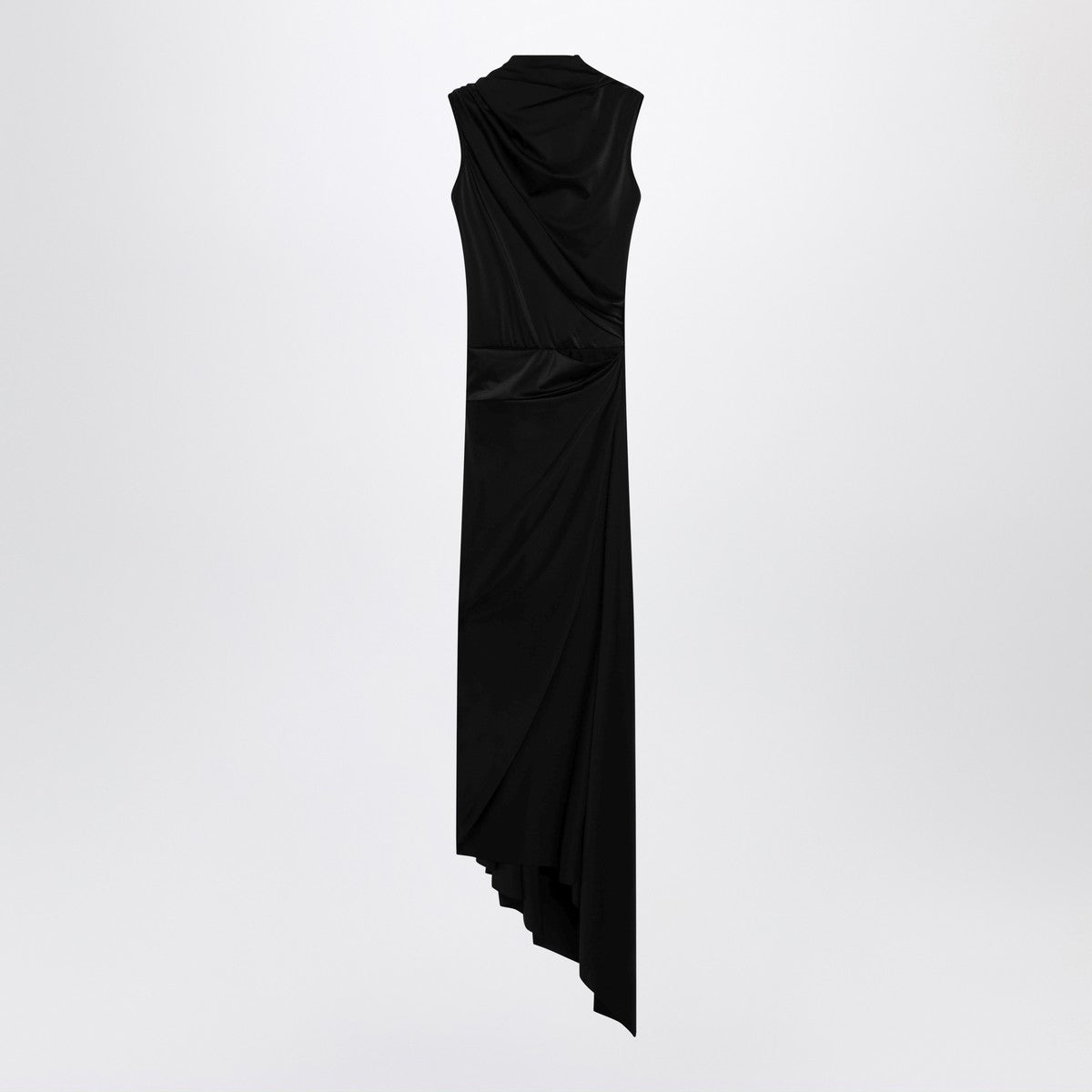 Balenciaga Draped Midi Dress Black black