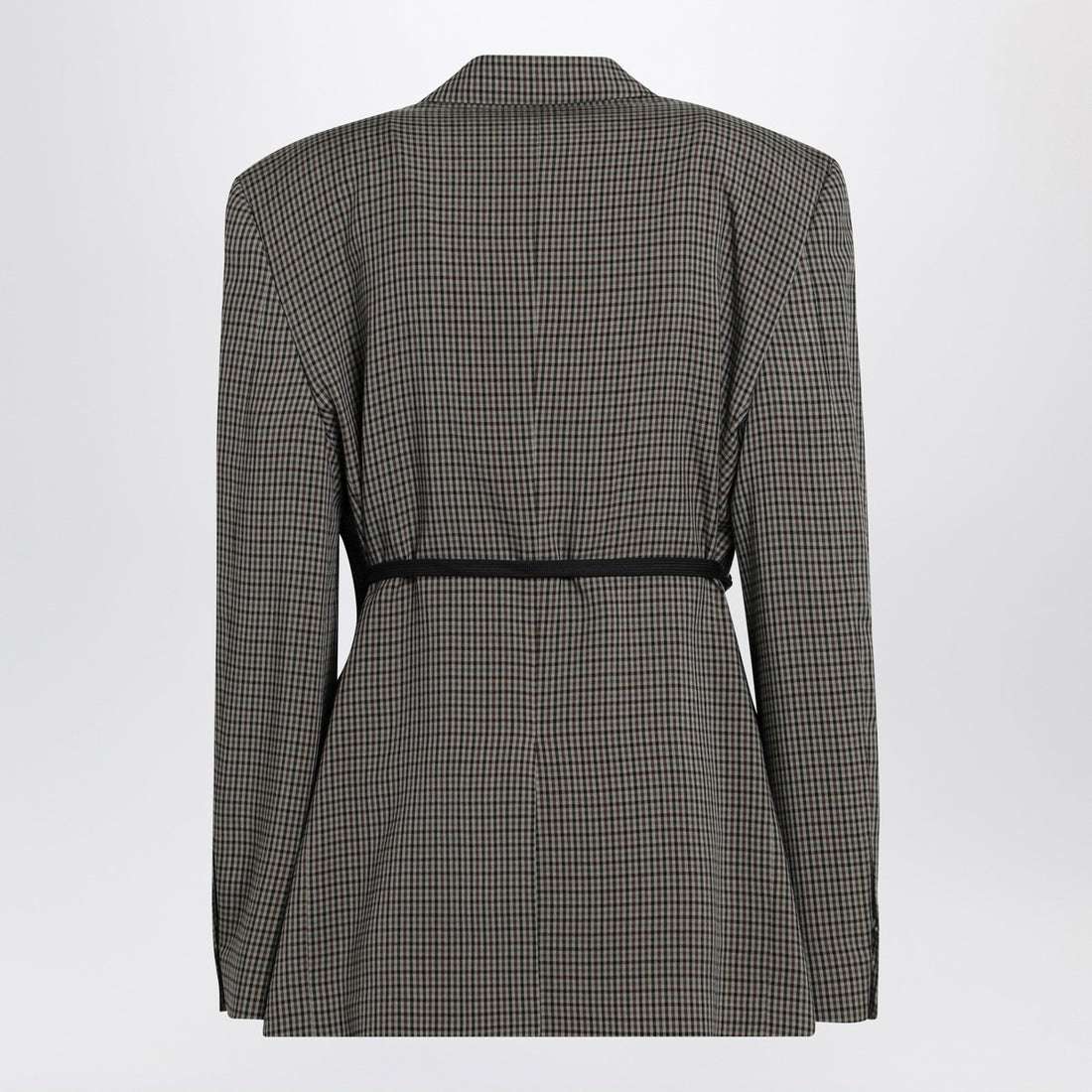 Balenciaga Vichy Lyocell Jacket Side Lace Green