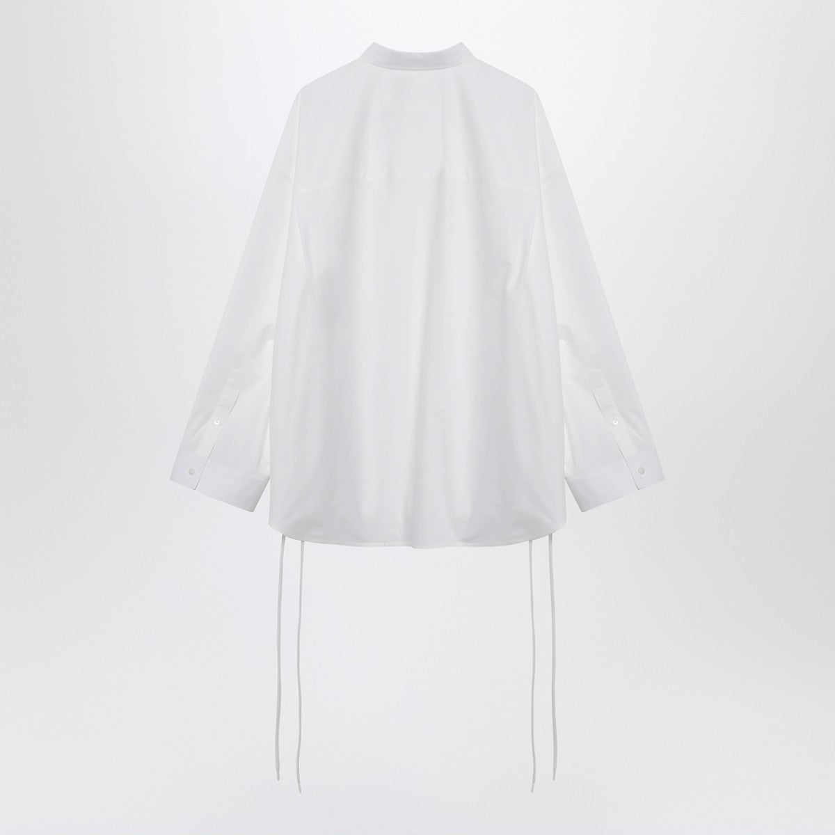Balenciaga Lace-Up Cotton Oversized Shirt White