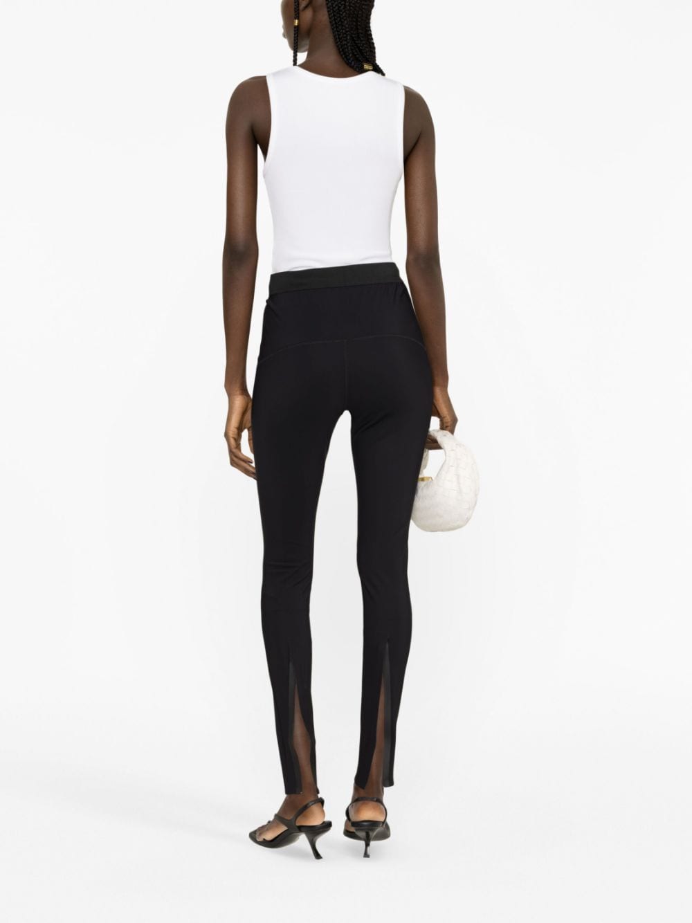 Wardrobe.Nyc High-Waisted Stretch Leggings With Rear Slit Black Black