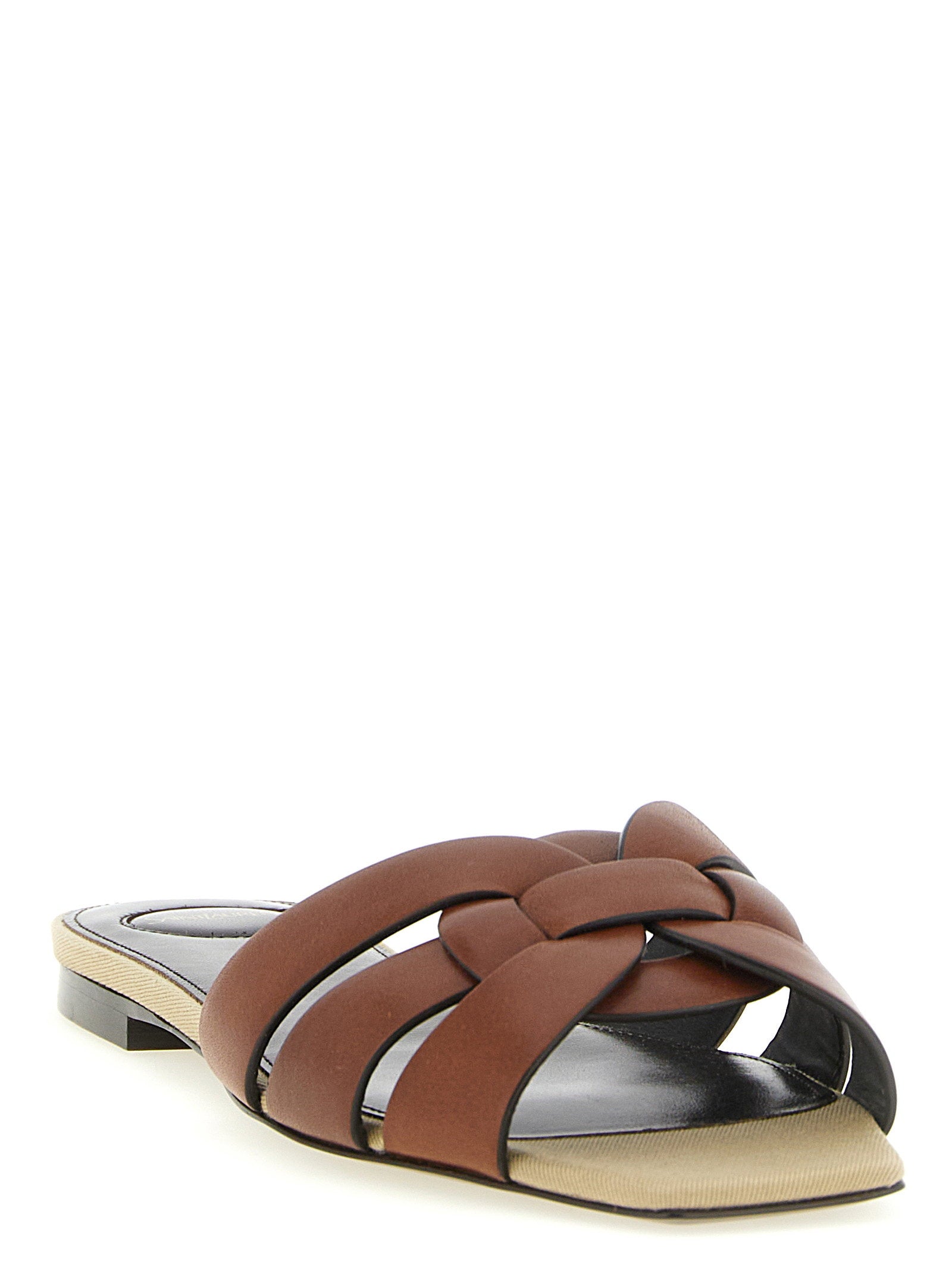 Saint Laurent Tribute Mules Brown