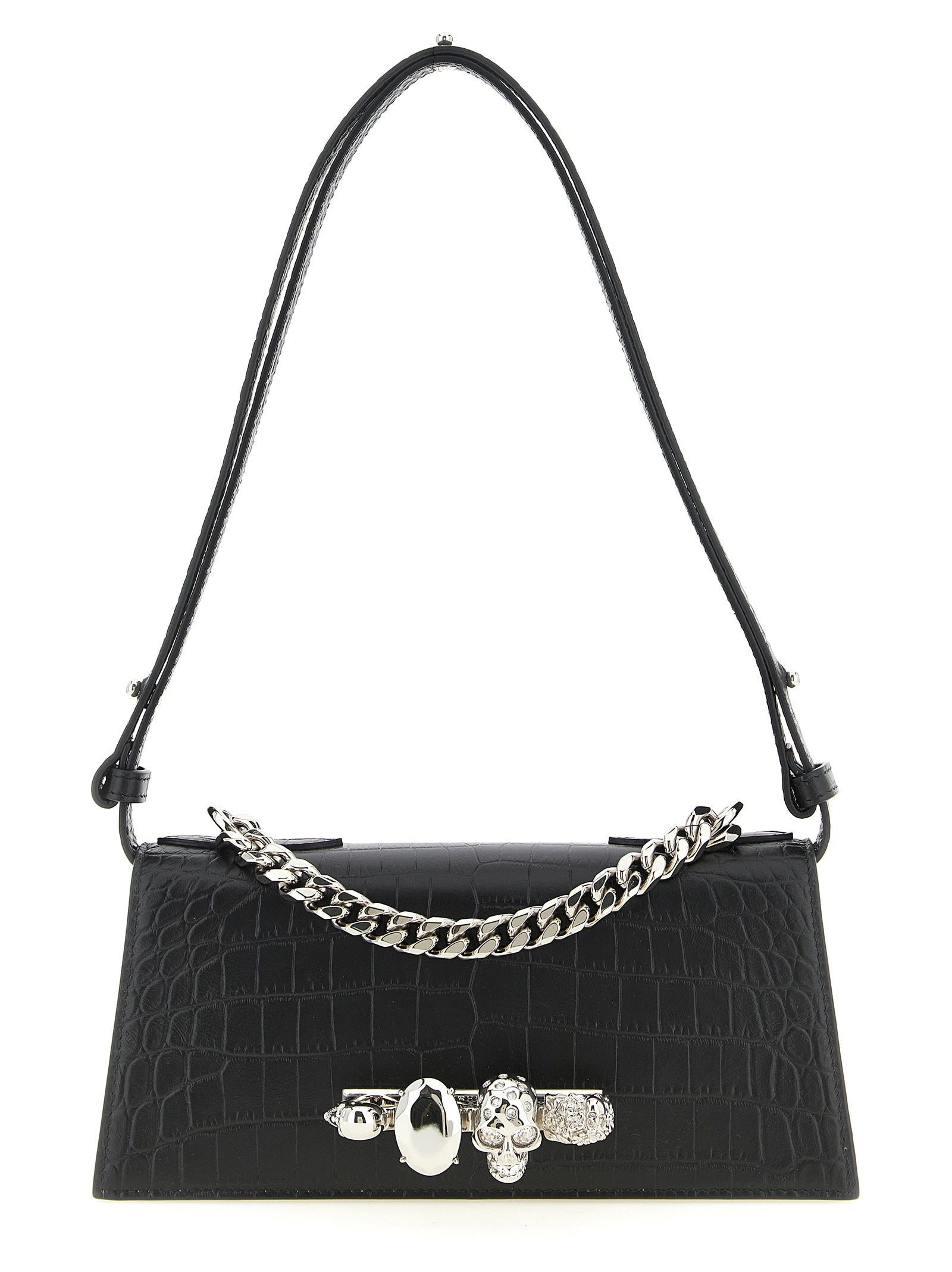 Alexander McQueen Jewelled Mini Shoulder Bag Black