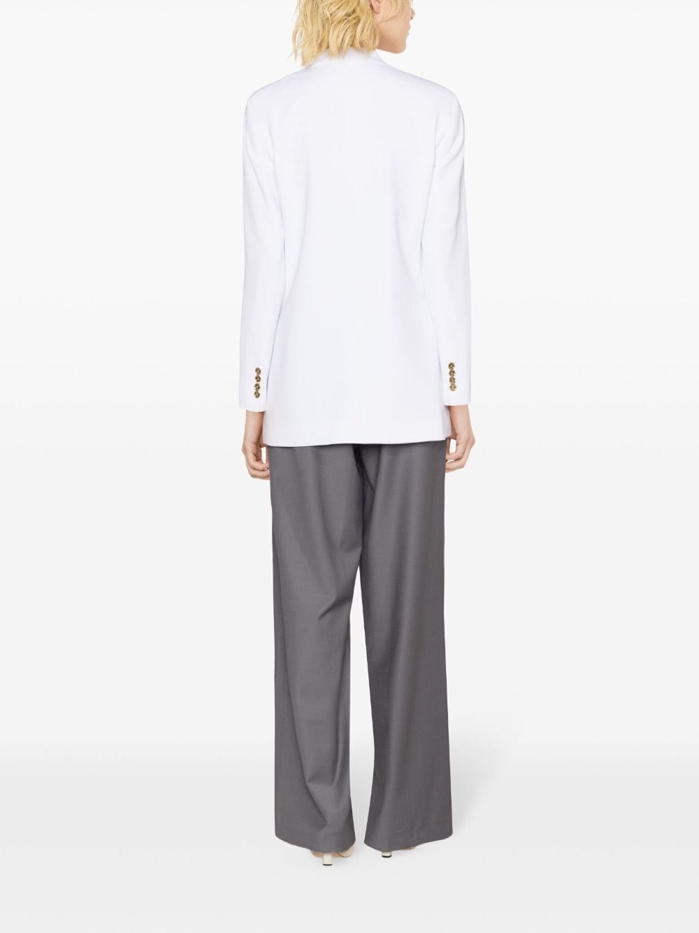 MMK Crepe Single-Breasted Jacket White White