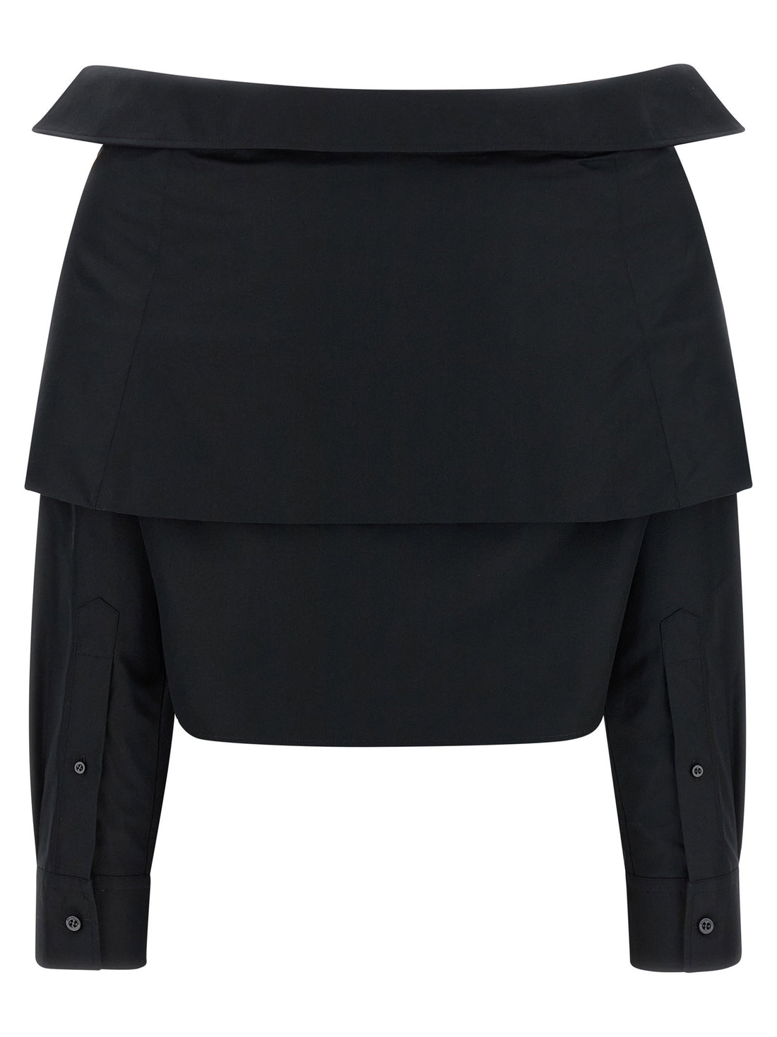 Balenciaga Crop Shirt Off The Shoulder Black