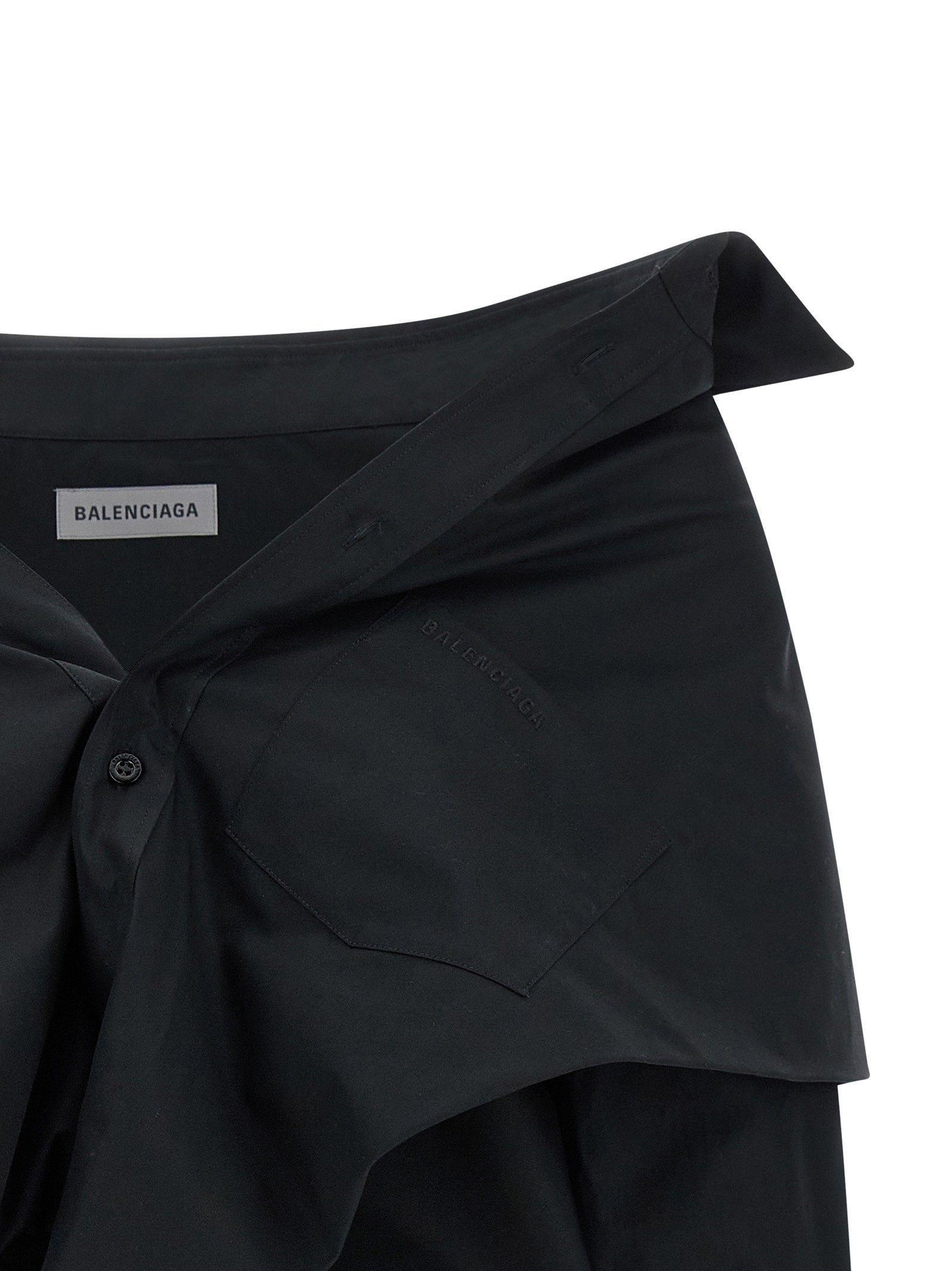 Balenciaga Crop Shirt Off The Shoulder Black