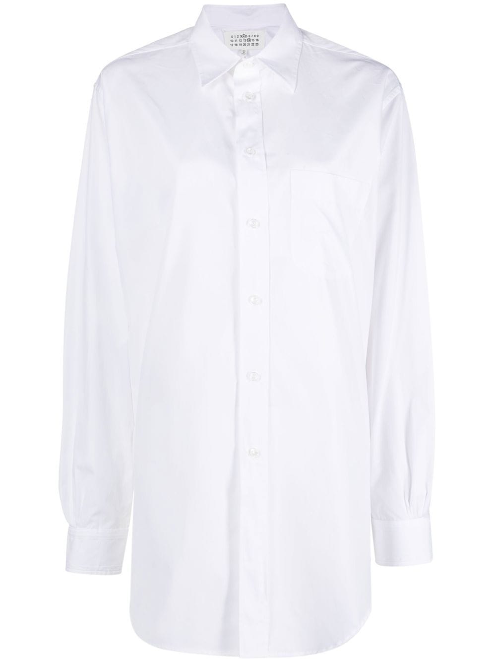 Maison Margiela Long Cotton Poplin Shirt in White White