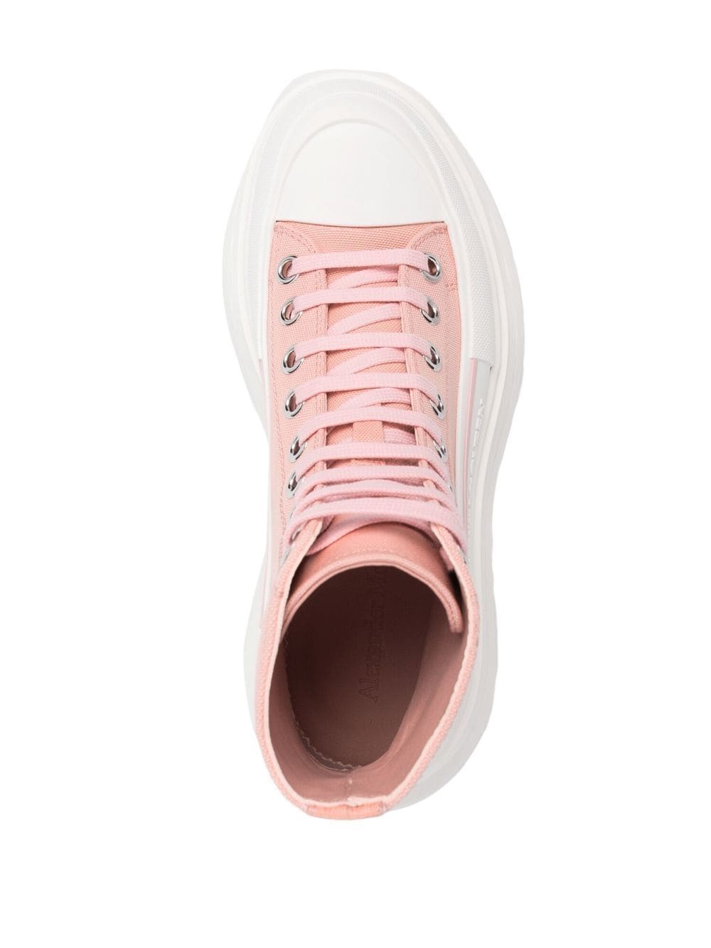 Alexander Mcqueen Tread Slick Fabric Ankle Boots Pink
