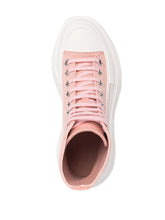 Alexander Mcqueen Tread Slick Fabric Ankle Boots Pink