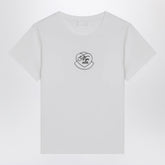 Moncler White Cotton Slim-Fit T-Shirt with Embroidered Heart Logo White