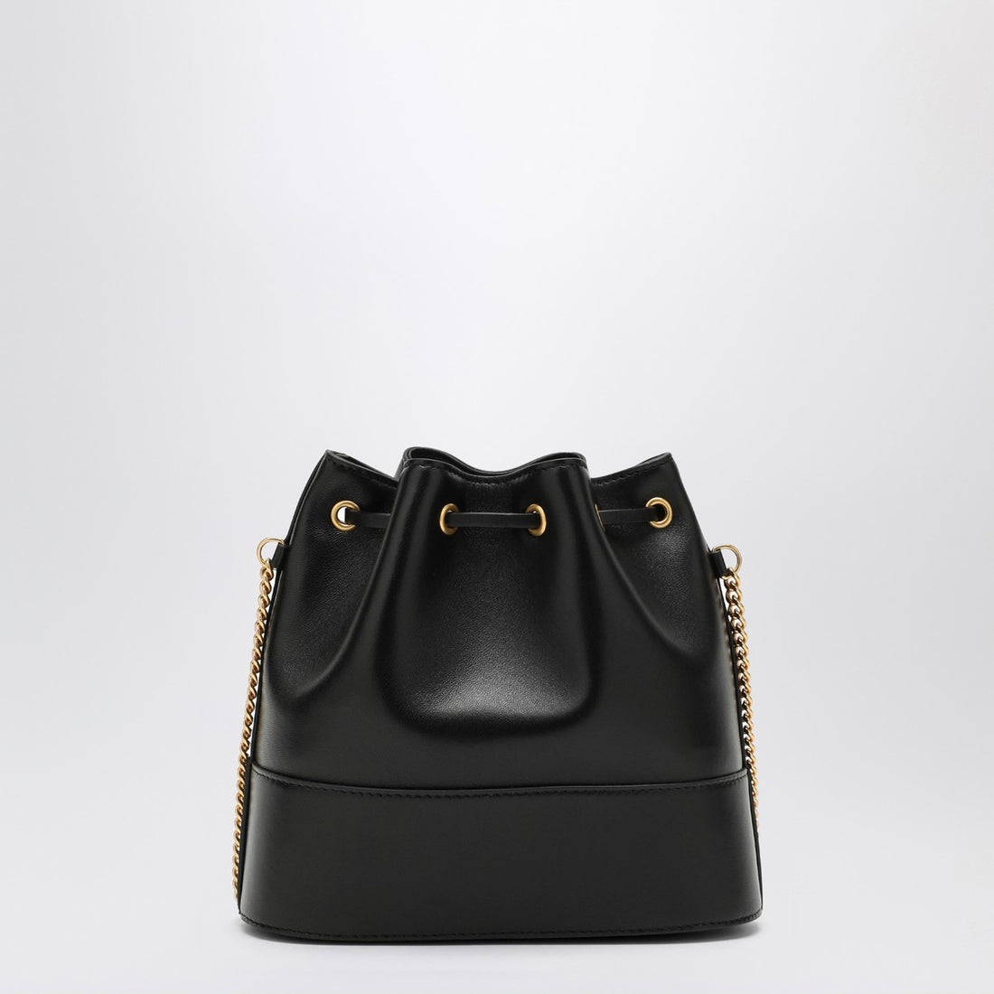 Valentino Garavani Vlogo Leather Bucket Bag Black