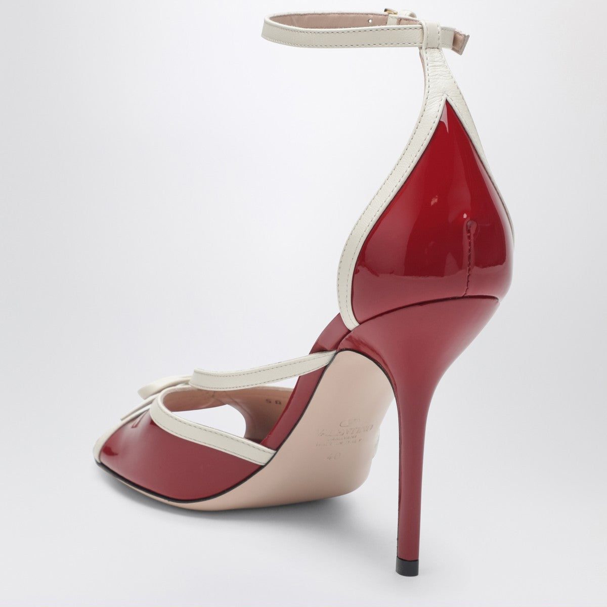 valentino garavani bepoiny patent leather sandals red