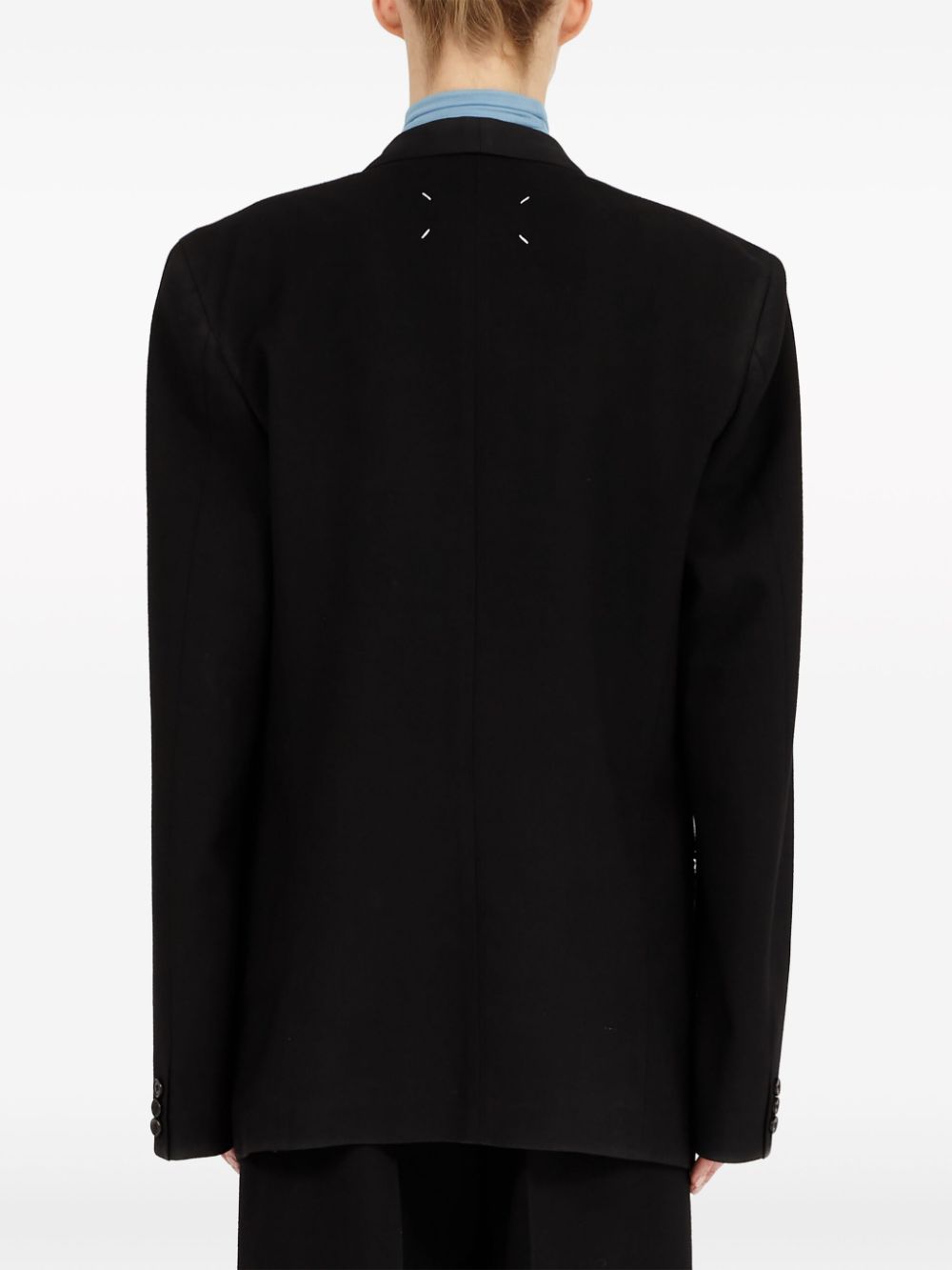 Maison Margiela Signature Wool Shawl Collar Jacket Black