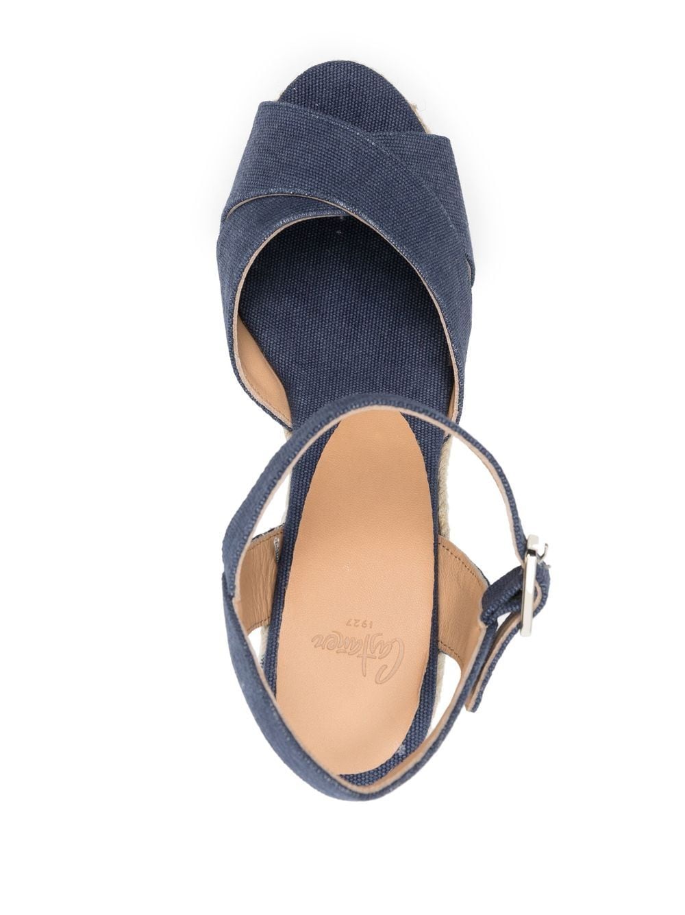 Castañer Blaudell 110mm Navy Wedge Sandals Blue