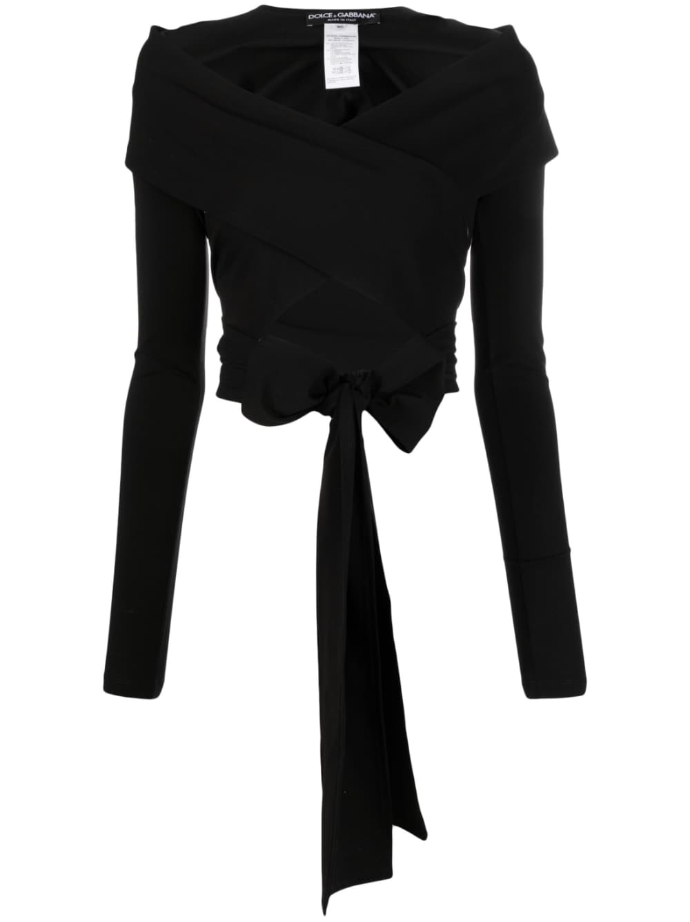 Dolce & Gabbana Cut-Out Wrap Top Black