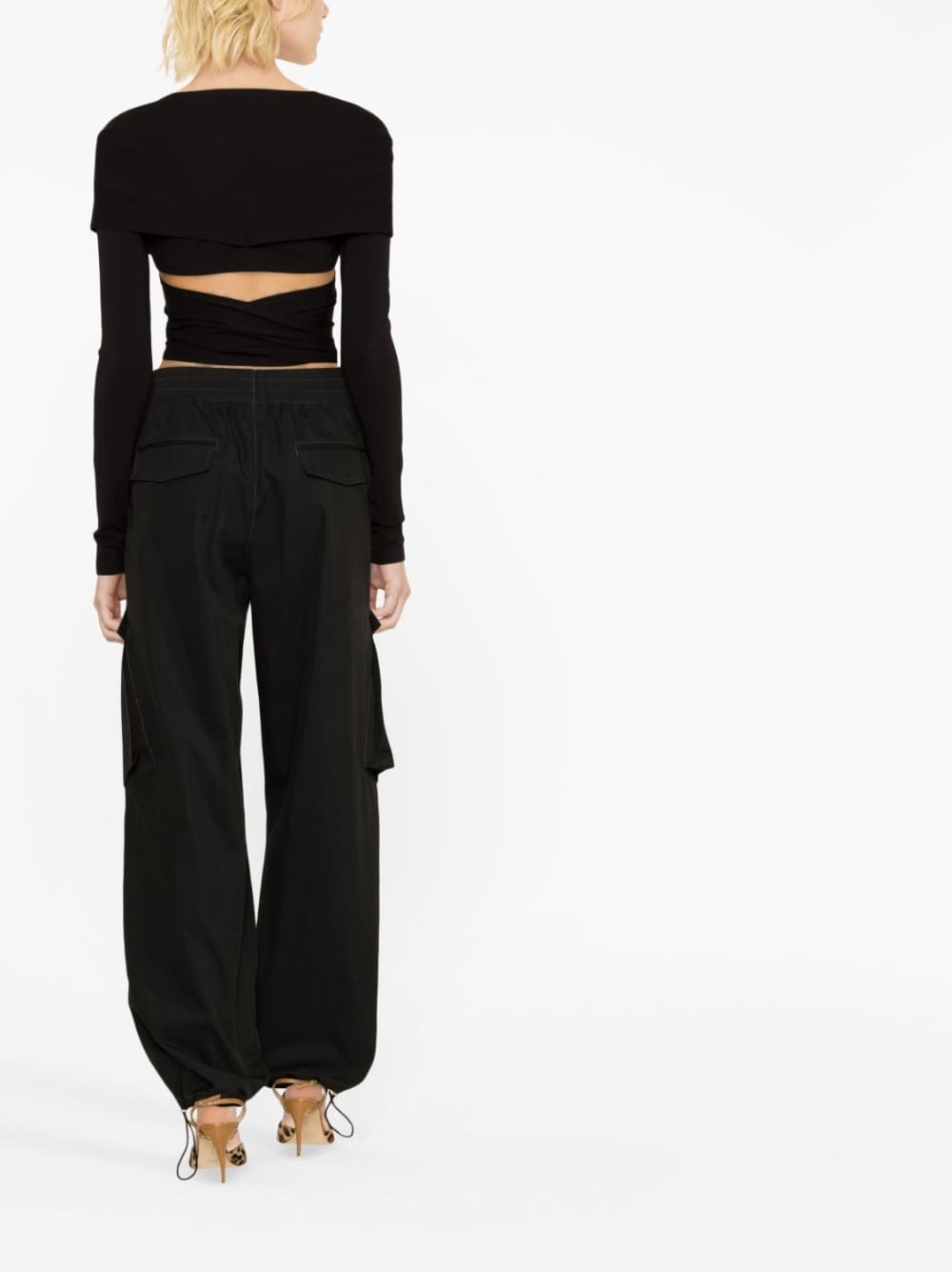Dolce & Gabbana Cut-Out Wrap Top Black