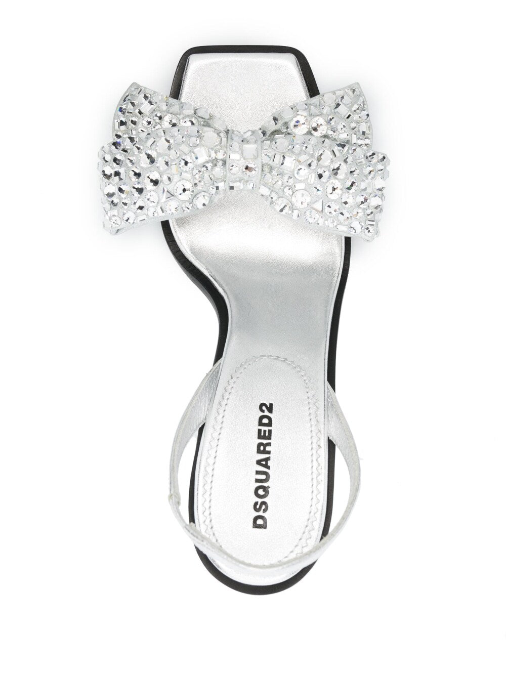 Dsquared2 Bow-Detail Crystal-Embellished Square-Toe Sandals Silver silver