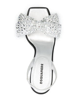 Dsquared2 Bow-Detail Crystal-Embellished Square-Toe Sandals Silver silver