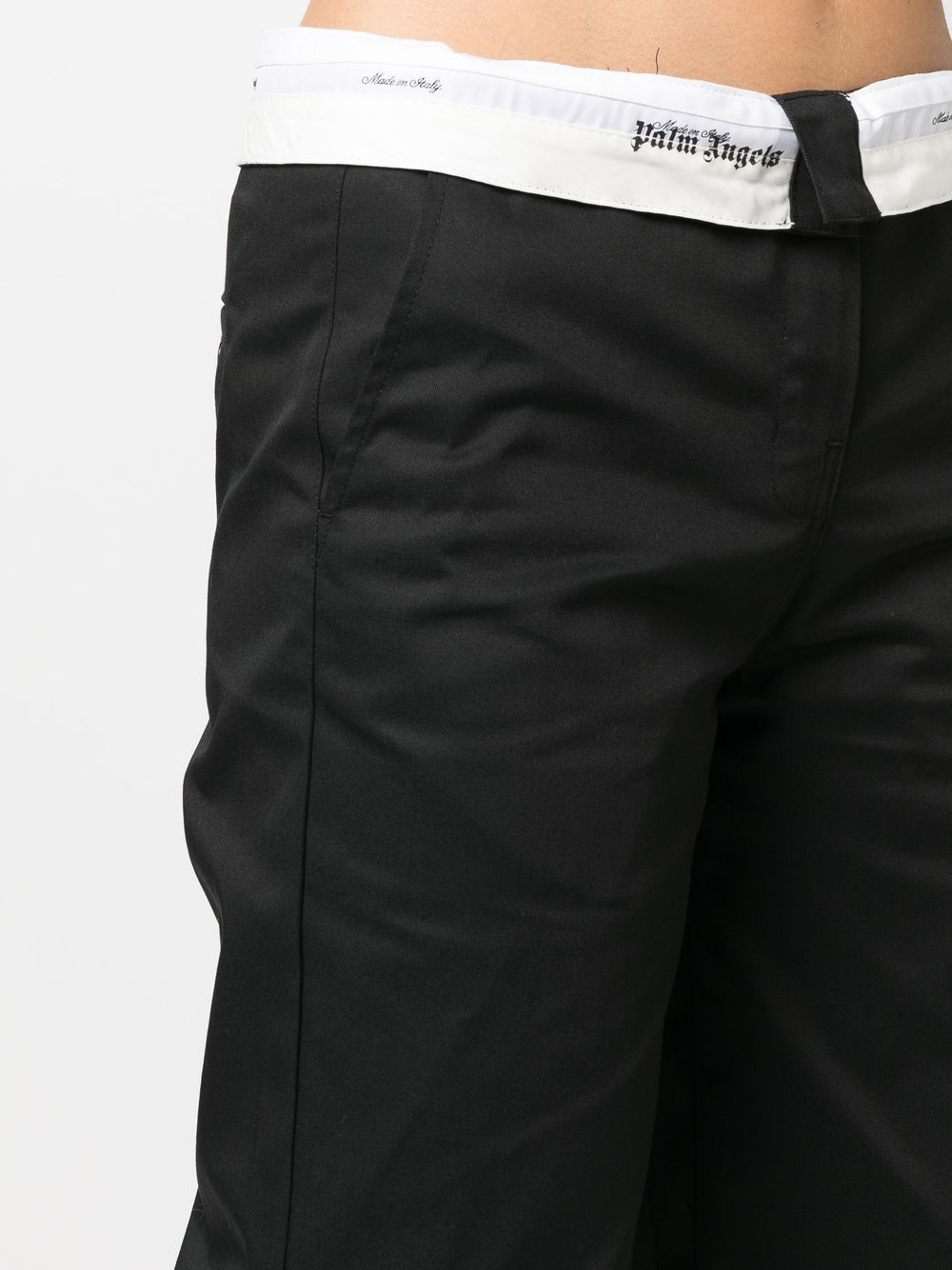 Palm Angels Reversed Waistband Straight-Leg Trousers Black