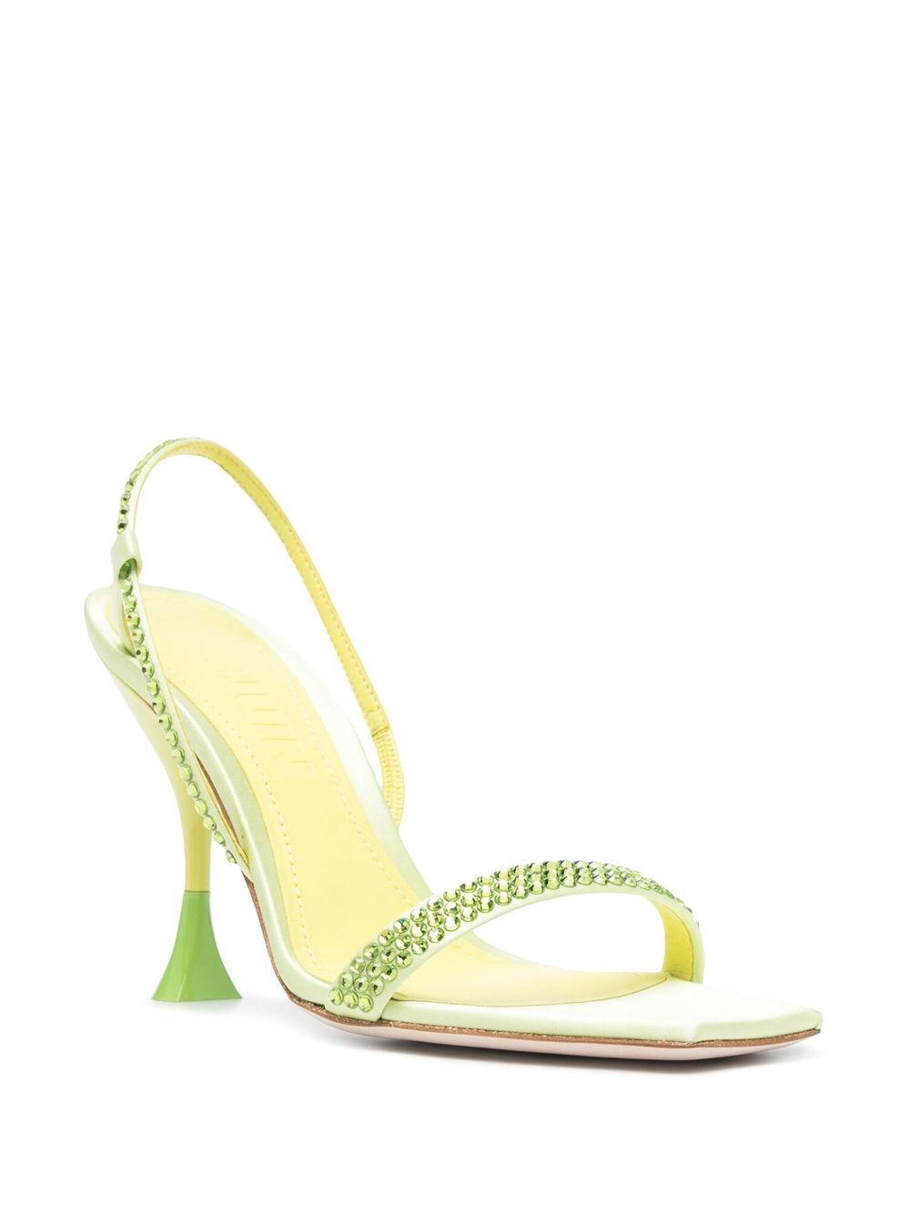 Crystal-Embellished Sandals Lime