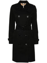 Burberry Gabardine Trench Coat with Belt Black