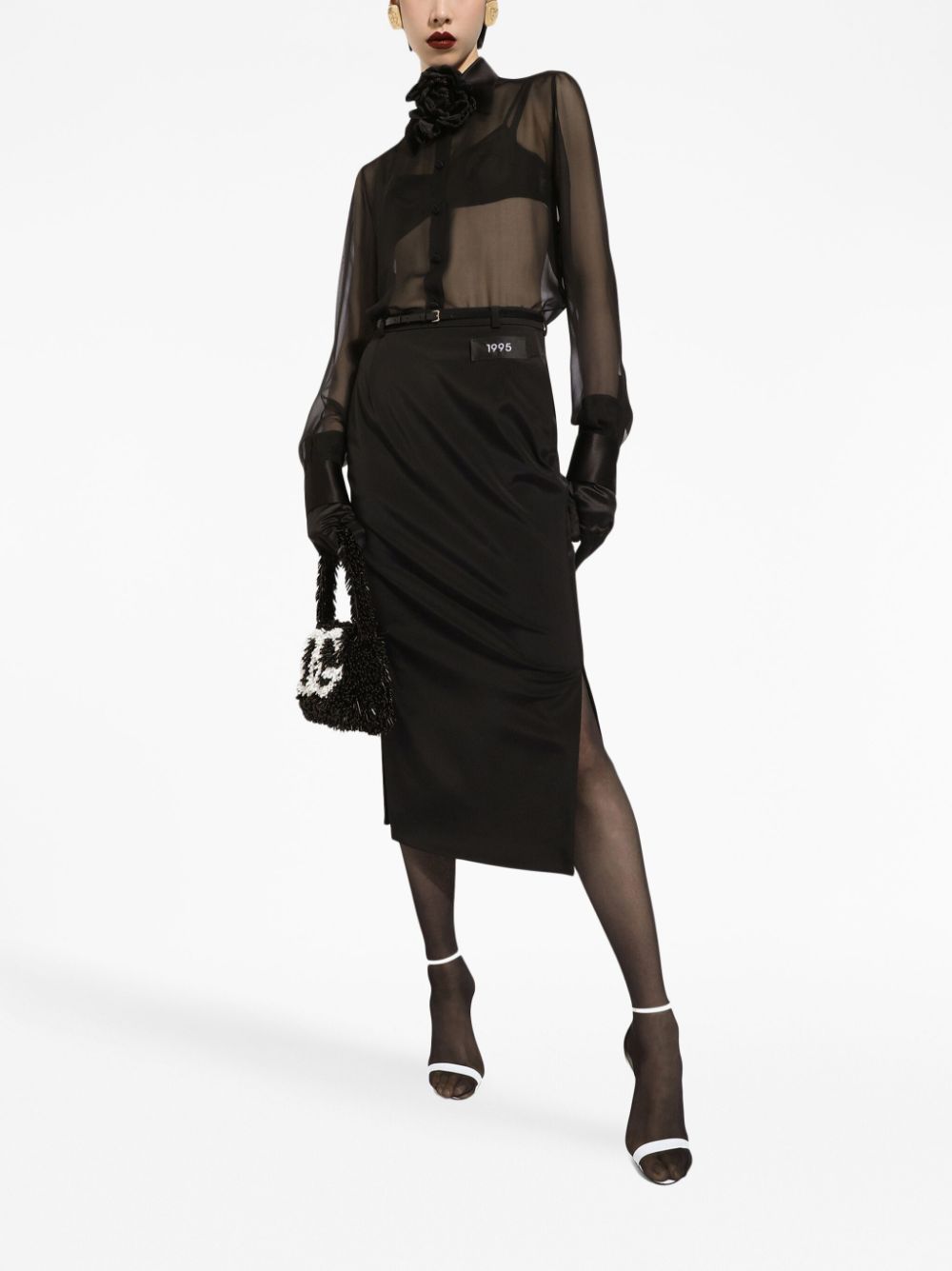 Dolce & Gabbana Semi-Sheer Mesh Shirt Black