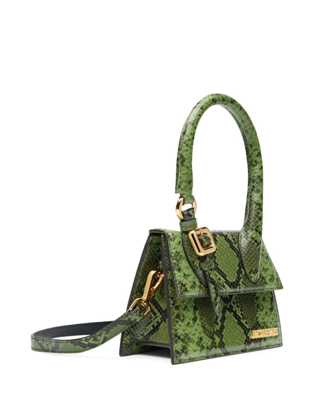 JACQUEMUS Le Chiquito Mini Snakeskin-Effect Calf Leather Bag Green