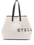 Stella McCartney Logo Print Tote Bags Beige